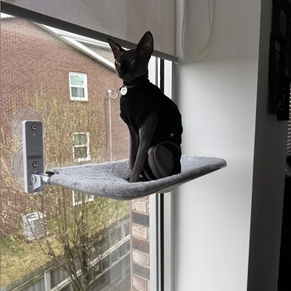 Brand New Cat Hammock Strong Window Suction 40 lb Capacity Cozy Indoor Gray Bed